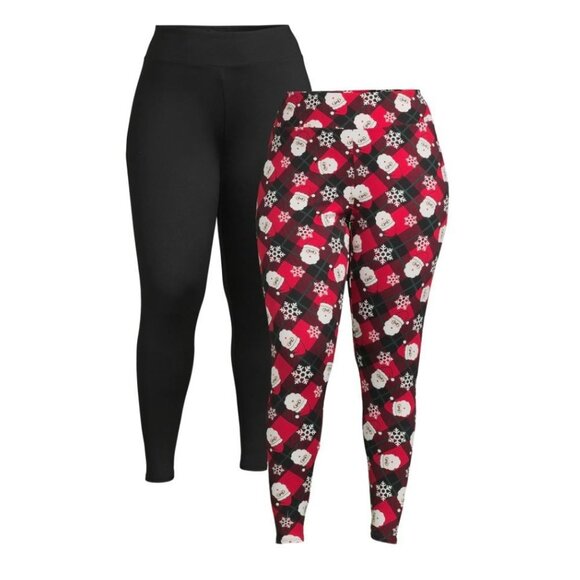 Christmas Women's Plus Size Holiday Leggings from Feeling Festive, 2-Pack 2XL - Picture 1 of 1